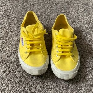 Yellow superga sneakers